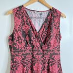 Croft & Barrow  Stretch Sleeveless Dress Size 14 Damask Floral Pattern pink brown Photo 2
