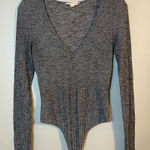 Honey Punch  Charcoal Ribbed Bodysuit Photo 0