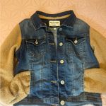 Wallflower Denim Jacket with Cozy Tan Sleeves Blue Photo 0