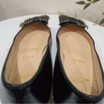 Christian Louboutin Black Leather Spiked Bow Ballalarina Size 36.5 Preowned Photo 4