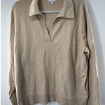 J.Crew Long Sleeve Soft Terry Polo Shirt Women's XXL Tan With Cashmere Size undefined Photo 0