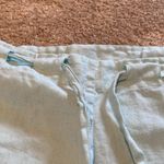 Eileen Fisher Linen Wide Leg Crop Pants Drawstring Waist Mint Green Size XS Photo 3