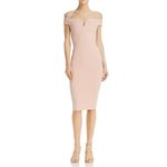 Nookie NWT Elena Midi Off the Shoulder Midi Dress in Blush Sz XS Photo 5