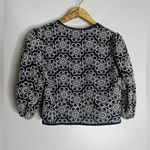Maeve  One Size Navy Blue Embroidered Shrug‎ Cardigan CP Photo 1