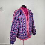 Handmade Crochet Granny Cardigan Berries Multicolor Pink Purple Blue Boho Cozy Size undefined Photo 1