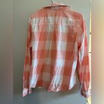 Maurice's  Peach and White Plaid Shirt Photo 2
