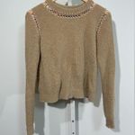 VEDA Tan Alpaca Wool Blend Sweater – Medium – Open Stitch Detail Photo 0