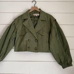 Free People NWOT  Looking Glass Cropped Trench Coat in Loden color Small Photo 7