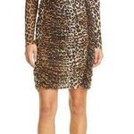 Ganni NWT Ruched Leopard Print Mini Dress Animal Print Photo 7