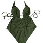 l*space L* ☼ Pamela Plunging Strappy Open Back One Piece Swimsuit ☼ Olive Green 10 Photo 10
