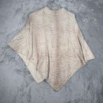 Chico's Sweater Womens Small Medium Tan Cream Poncho Cheetah Classic Edgy Earthy Photo 2