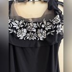 Prelude‎ Elegant Black and White Floral Cocktail Dress Size M Photo 3
