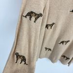 Chico's Chico’s Cashmere Blend Cheetah Embroidered Long Sleeve Sweater Size XL Photo 6
