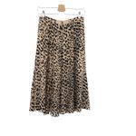 Alice + Olivia Athena Leopard Burnout Midi Skirt Tan Beige Black Size 10 Photo 7
