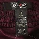 Style & Co . wine color stretchy lace top Photo 3