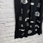 Vintage M. Max Sleeveless Black Dress Painted Fish Tribal Plus Size 1X long Art Photo 3