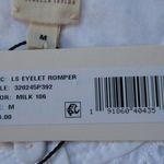 Rebecca Taylor NWT La Vie Eyelet Romper in Milk White One-Piece M $350 Photo 7