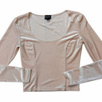 Free Press  Velvet Cropped Long Sleeve Top Photo 0