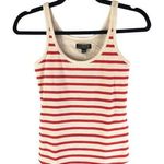 J.Crew Womens Vintage Rib Shelf Bra Tank Top Stripe Red Ivory XS Photo 0