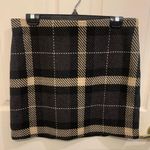 H&M  Poly/Wool Blend Brown Black Plaid Mini Skirt.          2488 Photo 0