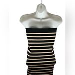 J.Crew Cyan Striped black White Strapless Knit Maxi Tube Dress L Resort Wear Photo 3