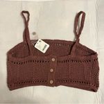 Free People NWT  Beach Brown Crochet Knit Womens Crop Bralette Tank Top Photo 5