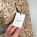 Japna Japan Brown Animal Print Chiffon Wrap Balloon Sleeve Crop Top Blouse NWT Medium Photo 3