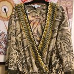 Blue Island  Boho Dress/Beach Cover with Gold accents and beaded tassels S Photo 1