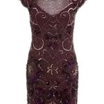 Miss Selfridge NEW Womens Party Evening Beaded Sequin Mini Dress Size 4 Purple Photo 0