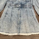 We The Free Free People Chain of Command Pleated Blue Mini Dress Size Large Photo 4