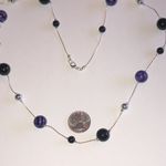 Elegant Silver Tone Purple and Black Beaded Boho Necklace Photo 3