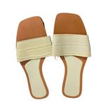 ZARA Sage Green Faux Patent Leather Flat Sandals Sz 8.5 Photo 1