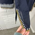 Tory Burch Navy Embroidered Fringe Detail 100% Cotton Tunic Size 8 Photo 7
