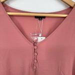 Zenobia  Solid Blush Button Tulip Flutter Sleeve Top Blouse size 2X NWT Mauve Photo 2