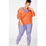 Fabletics Plus Burnt Sedona Lizzie Half Zip Waffle Knit Hoodie Pullover Size 3X Photo 1