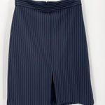 Banana Republic ‎ Pencil Skirt Size 4 Petite Navy Pinstripe Front Slit Photo 0