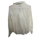 7 For All Mankind Cream White Bubble Sleeve Zip Up Detail Blouse size XS NWT Photo 2