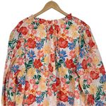 Sugar Lips Bold Floral Blouse size XXL V Neck Smocked 3/4 Sleeves Lined Photo 4