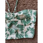 By Together  Tropical Palm Hawaiian Floral‎ Smocked Cutout Crop Top Womens Medium Photo 3