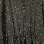 Joie  Black Assymetric Hem Ruffled Midi Dress With Hearts Large Photo 7