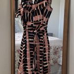 Ann Taylor NWT Black and Orange Faux Wrap Dress Size 2P Photo 3
