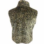 Y2K leopard print faux fur cropped vest Tan Photo 2