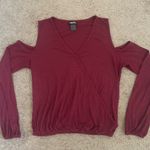 Rue 21  Long-Sleeve, Cross-Over Cut-Out Shoulder Ribbed Top, Size S Photo 2