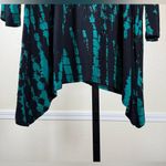 Women’s Plus Size 2X Boho Tunic Top Tie Dye Black Green Long Sleeve Asymmetrical Photo 4