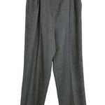 Vintage Valentino Wool Trouser Pants Womens Size 10 Tweed Pleated Relaxed Career Black Photo 0