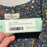 Mason & Belle NWT  x Stitch Fix Bobby Embroidered Tie Detail Peasant Top - Size M Photo 4