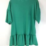 Velvet Torch  T Shirt Dress Ruffle Crew Neck Knit Stretch Green Size M Photo 1
