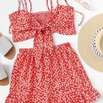 SheIn Knot Front Floral Cami With Shorts Photo 0
