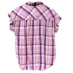 Cloth & Stone Cloth Stone Shirt Women Small Pink Purple Plaid Flannel Camper Boho Cottage Soft Photo 1