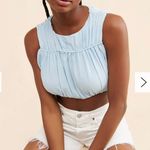 Free People NWT Girl and the Sun Sky Blue Cropped Sleeveless Top Photo 0